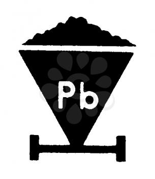 Royalty Free Clipart Image of a Coal Bin With Pb on the Front