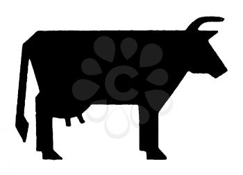 Royalty Free Clipart Image of a Cow