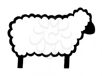 Royalty Free Clipart Image of a Sheep