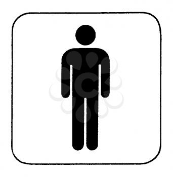 Royalty Free Clipart Image of a Man on a Sign