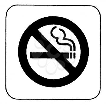 Royalty Free Clipart Image of a No Smoking Cigarette