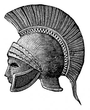 Royalty Free Clipart Image of a Roman Helmet