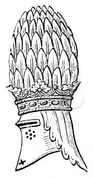 Royalty Free Clipart Image of a Kings Helmet 