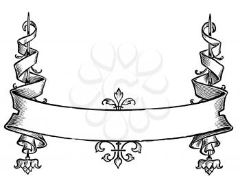 Royalty Free Clipart Image of an Ornate Banner