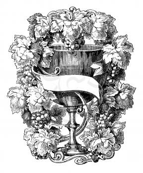 Royalty Free Clipart Image of a Chalice and Vines
