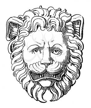 Royalty Free Clipart Image of a Lion Medallion