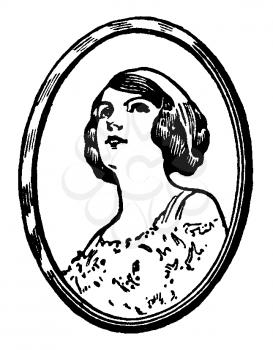 Royalty Free Clipart Image of a Portrait of a Woman 