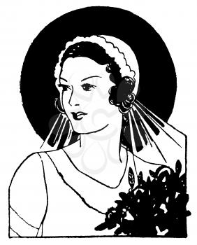 Royalty Free Clipart Image of a Bride