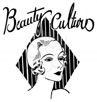 Royalty Free Clipart Image of a Vintage Beauty Advertisement