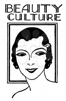 Royalty Free Clipart Image of a Vintage Beauty Advertisement