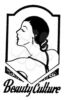 Royalty Free Clipart Image of a Vintage Beauty Advertisement 