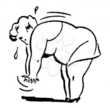 Royalty Free Clipart Image of a Bigger Woman Exercising 