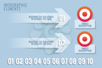 Infographic elements. Targets and solutions.
