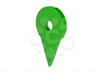 Point location icon over white background. Concept 3D illustration.