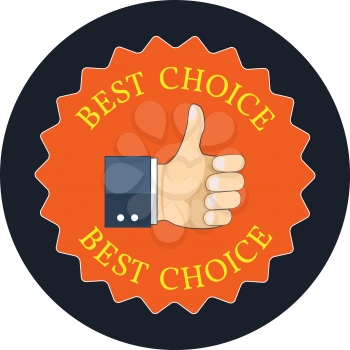 Best choice symbol concept. Flat design. Icon in black circle on white background
