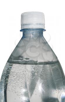 Plastic bottle with water isolated on the white background