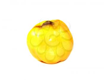 Ripe fruit of a quince isolated on a white background
