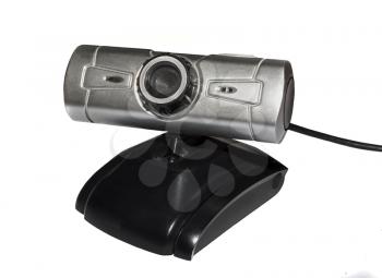 Webcam on a stand isolated on a white background