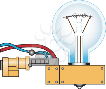 Illustration of an electric lamp on a support