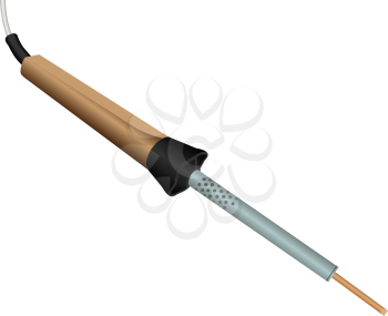 Illustration of the electric soldering iron on a white background