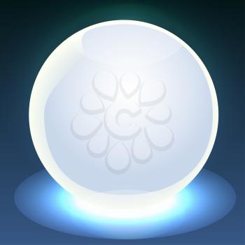 Illustration of glowing ball on a dark background