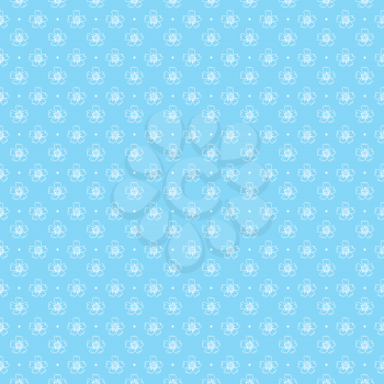 Illustration of seamless pattern with outlines of white flowers
