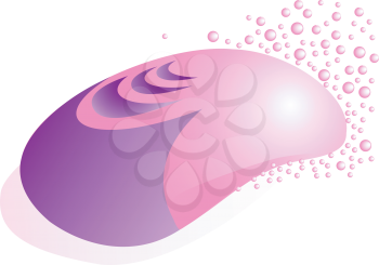 The illustration washed with soap bubbles on a white background