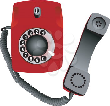 Illustration of phone with the taken off tube on a white background