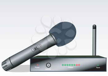 Illustration of wireless microphone with the receiver