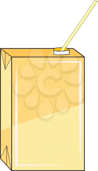 Illustration of a box with juice and a straw