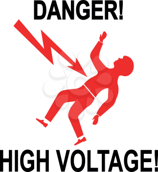 Illustration of warning sign of high voltage