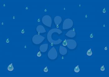 Illustration of blue background with water drops