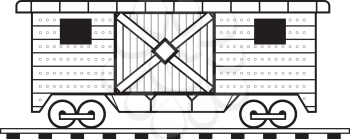 Illustration of a wagon contour isolated on a white background
