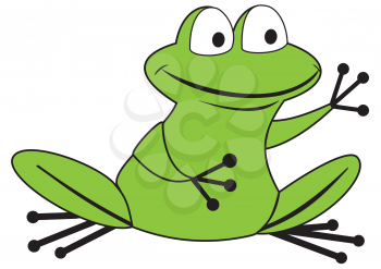 Illustration of a cute cartoon frog isolated on a white background