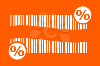orange background with barcode on it for discount offer image