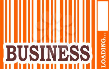 Brown business text in orange bar code. Loading bar. Relative for retail business