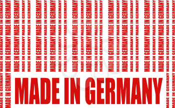 Made in Germany text in bar code. Lines consist of same words