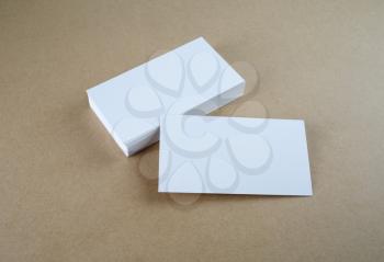Blank business cards. Mock-up for branding identity.
