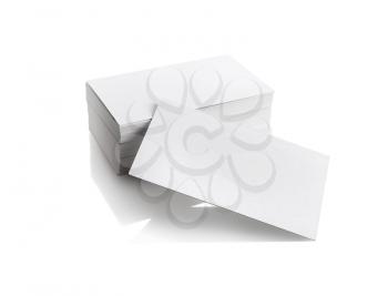 Business cards on white background. Template for branding identity. Isolated with clipping path.