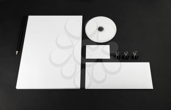 Blank stationery and corporate identity template on dark background.  For design presentations and portfolios.