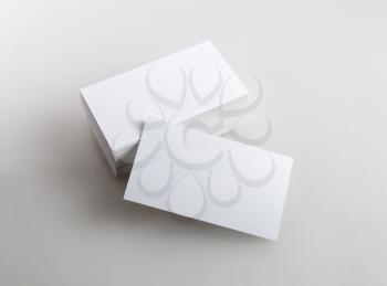 Photo of business cards. Template for branding identity.  Isolated with clipping path.