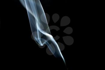 Photo of abstract smoke on black background. Studio shot.