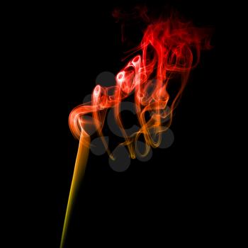 Abstract bright colored red smoke on a dark background.
