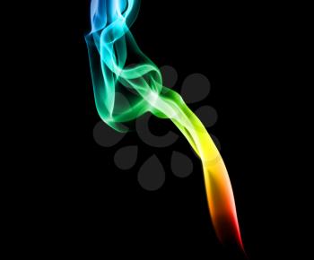 Abstract bright colored smoke on a dark background. Smoke abstract background.