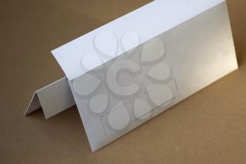 Modern blank envelope. Template for design presentations. Shallow depth of field.