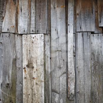 Old weathered wooden plank texture. Wooden background. Front view.