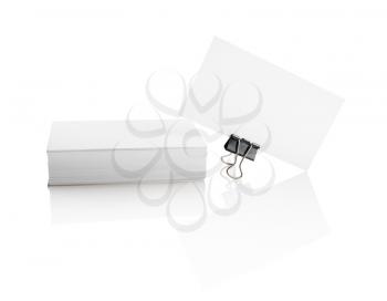 Blank business cards isolated with clipping path on white background. Corporate identity template.