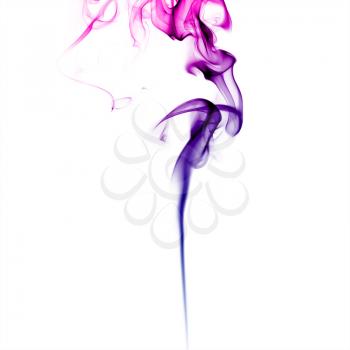 Purple smoke. Abstract bright colored smoke on a white background.