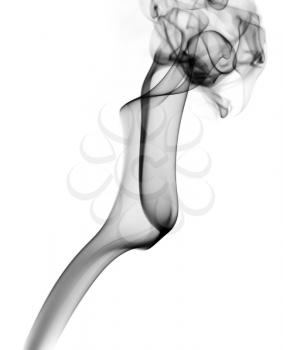 Abstract smoke isolated on white background. Vertical shot.