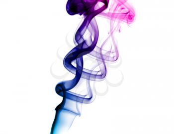 Abstract bright purple smoke on a white background.